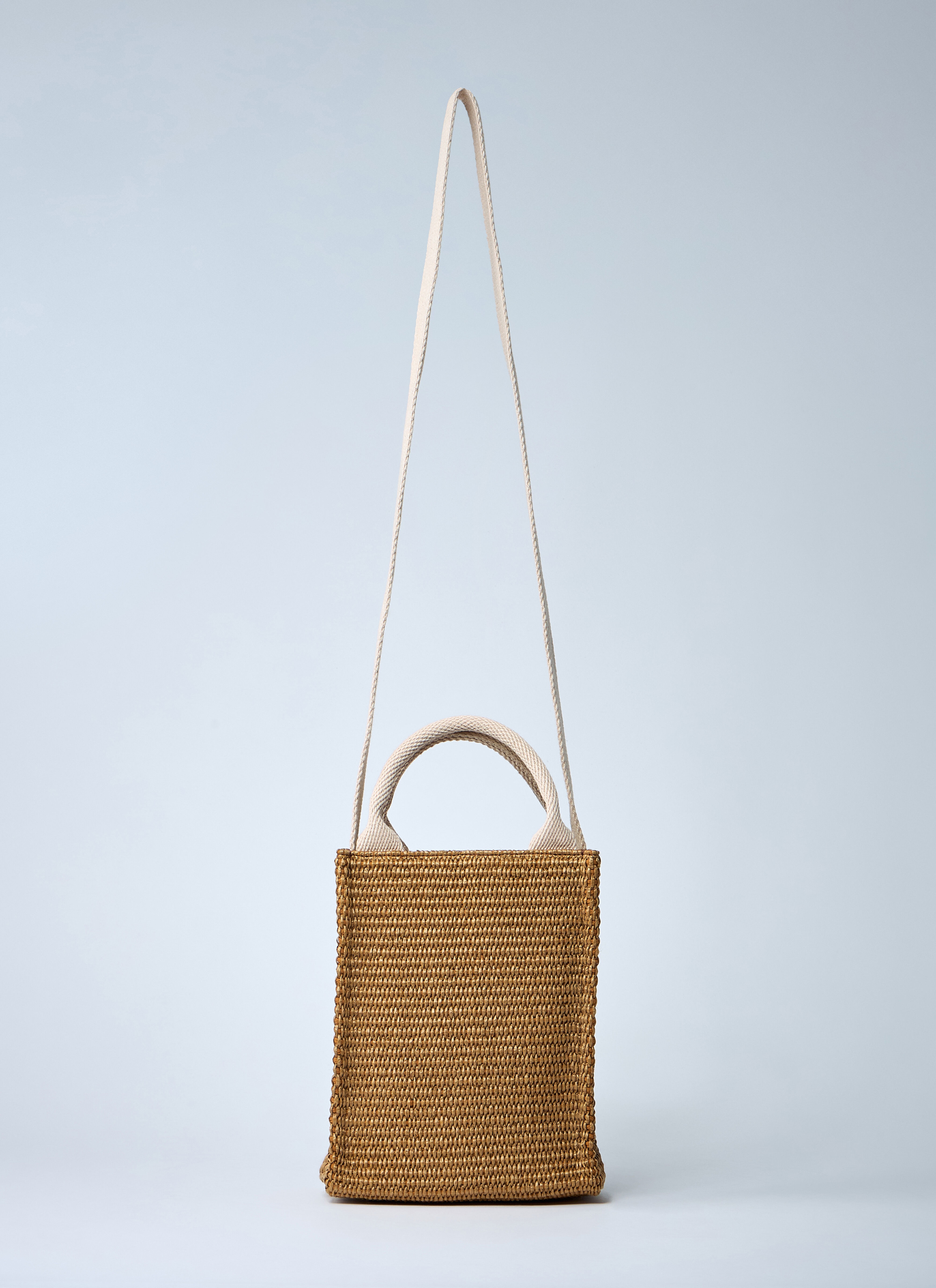 Mini Logo Motif Raffia Handbag - 3