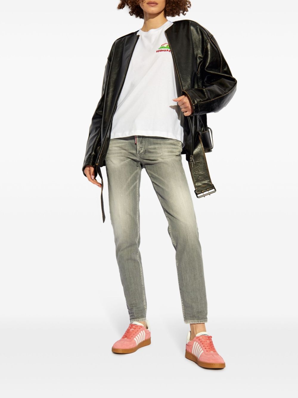 logo patch jeans - 2