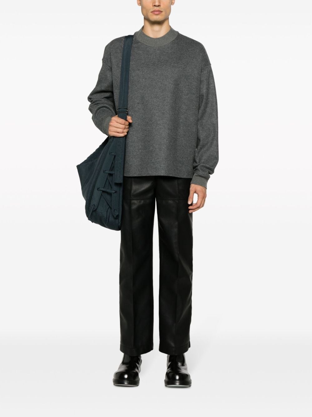 crew-neck felted-wool jumper - 2