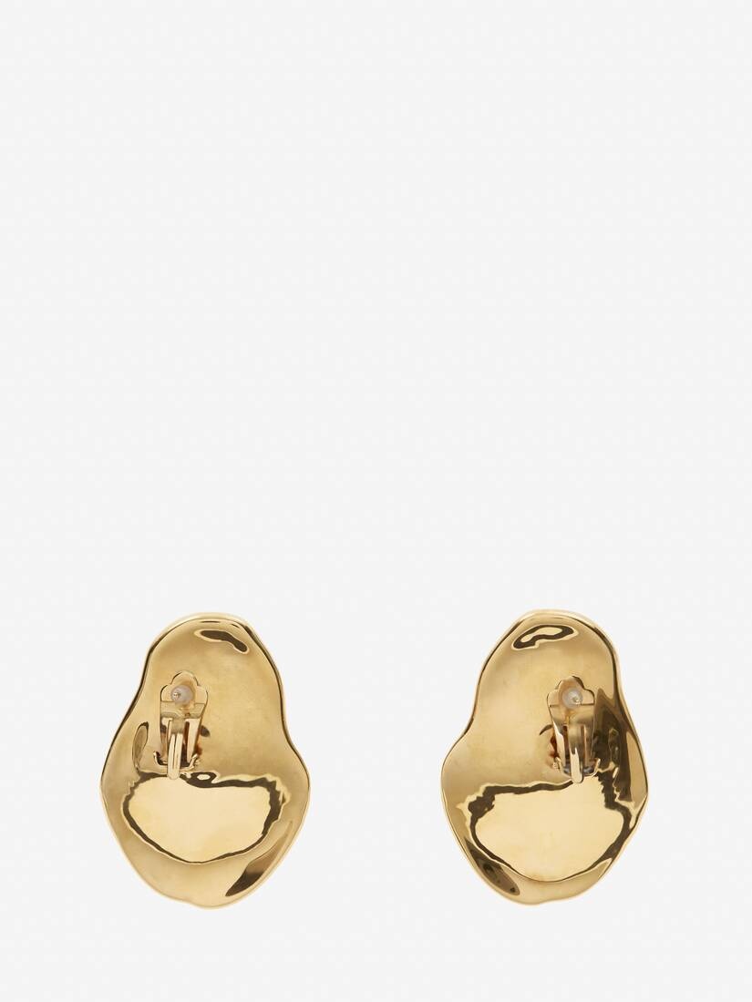 Women's Molten Oversized Earrings in Antique Silver - 3