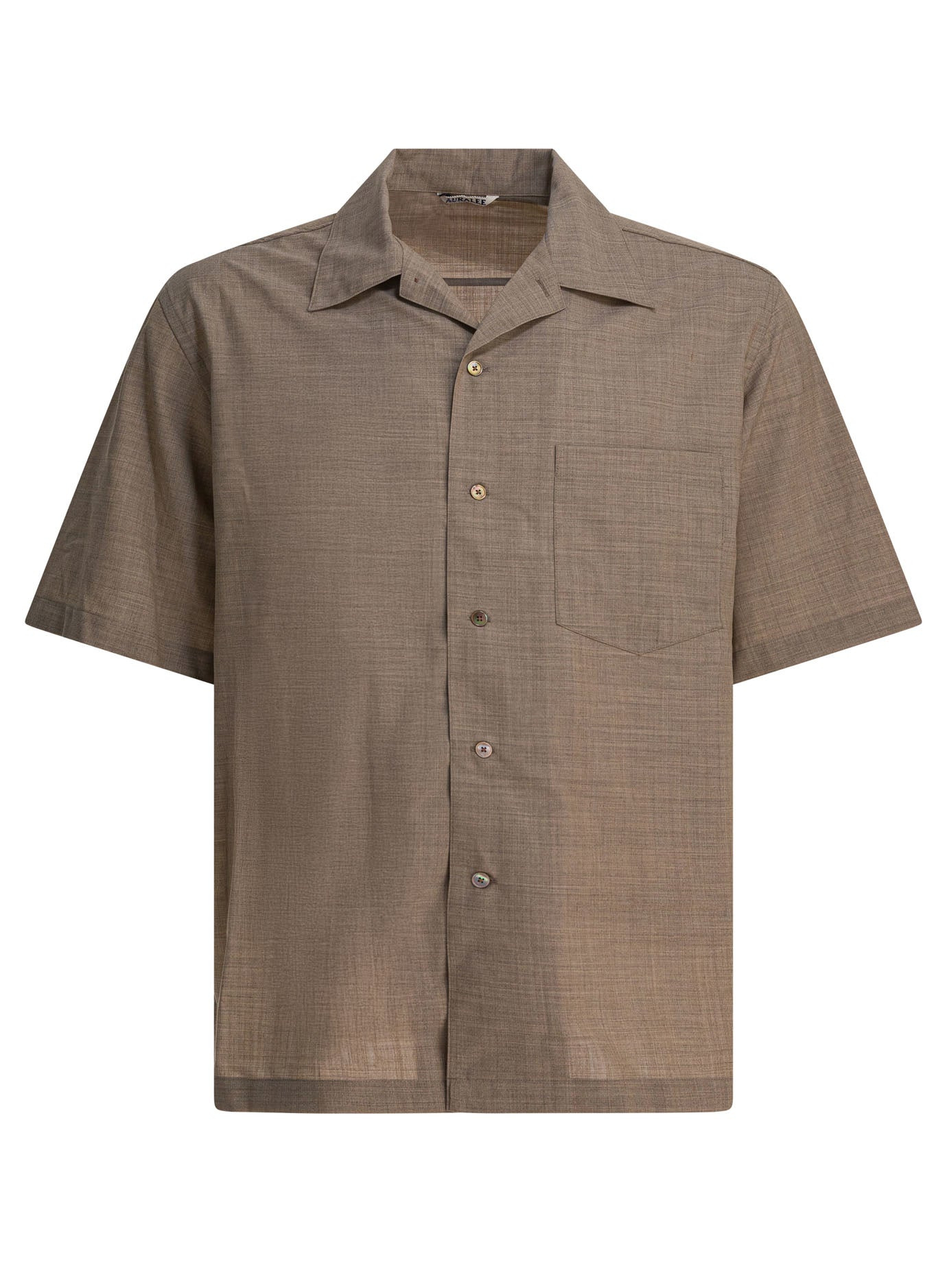 Tropical Wool Shirt Shirts Beige - 1
