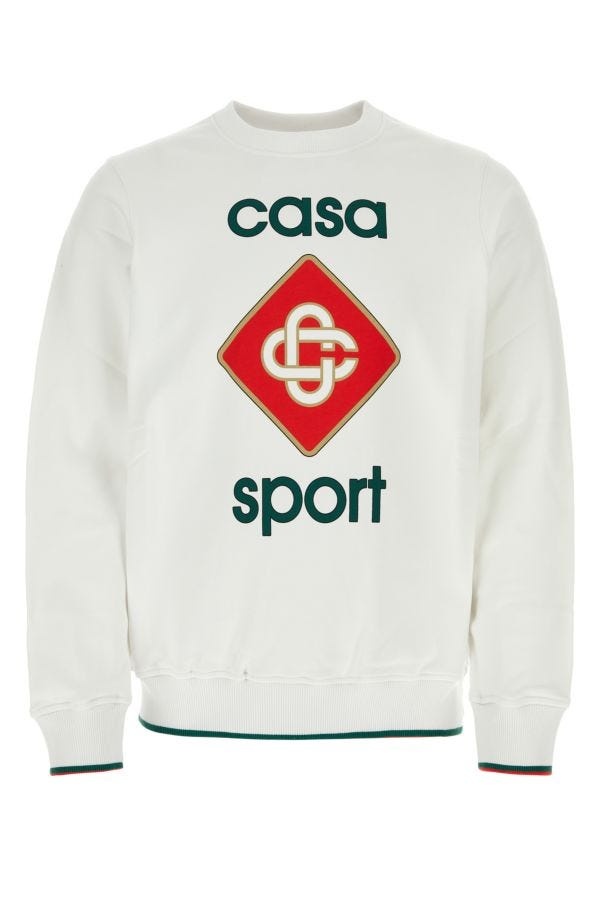 スウェット・トレーナー CASABLANCA WHITE COTTON SWEATSHIRT CASABLANCA CASABLANCA White Cotton Sweatshirt | luosophy