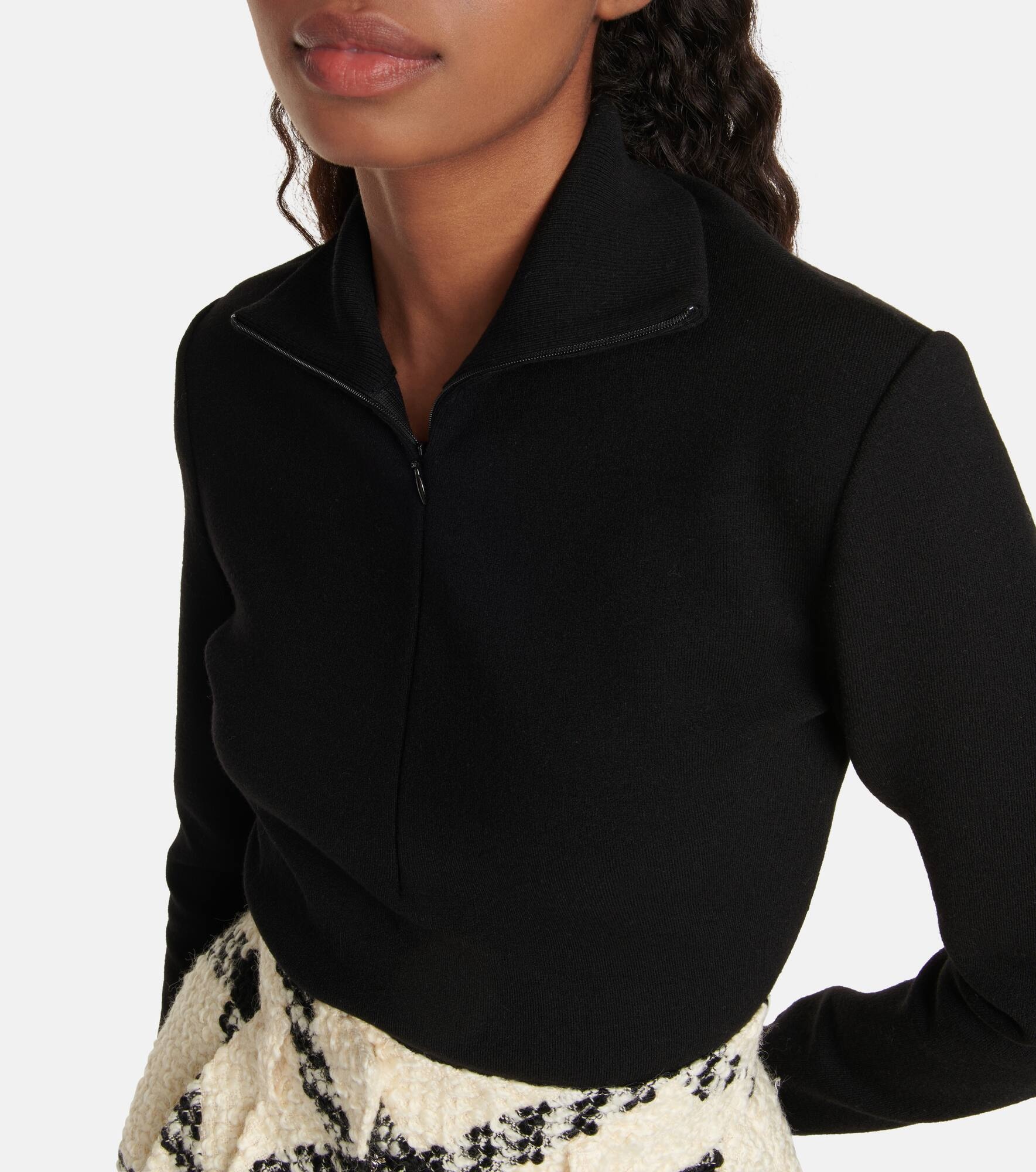 High-neck wool-blend top - 4