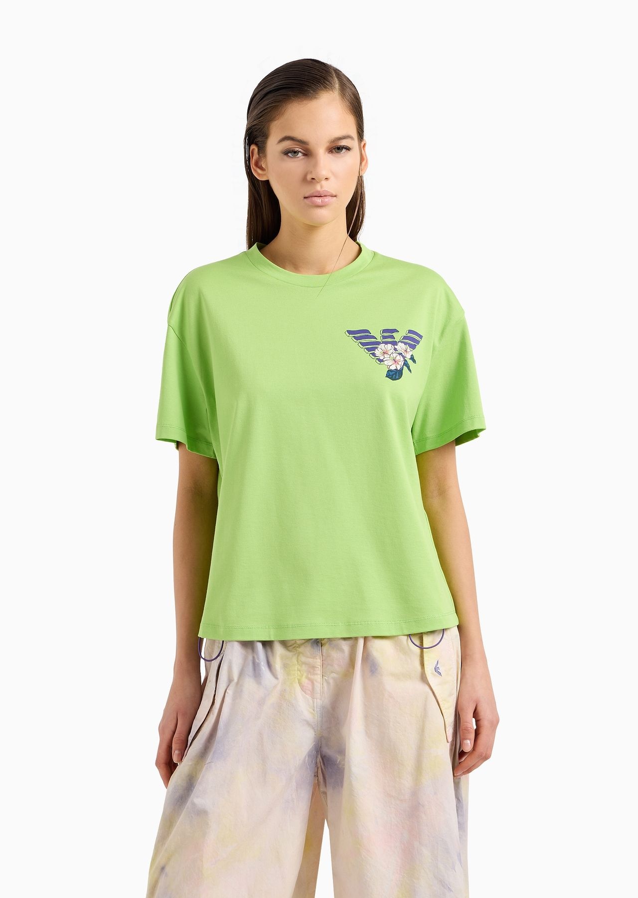 Emporio Armani Sustainability Values Capsule Collection organic jersey T-shirt with prints - 2