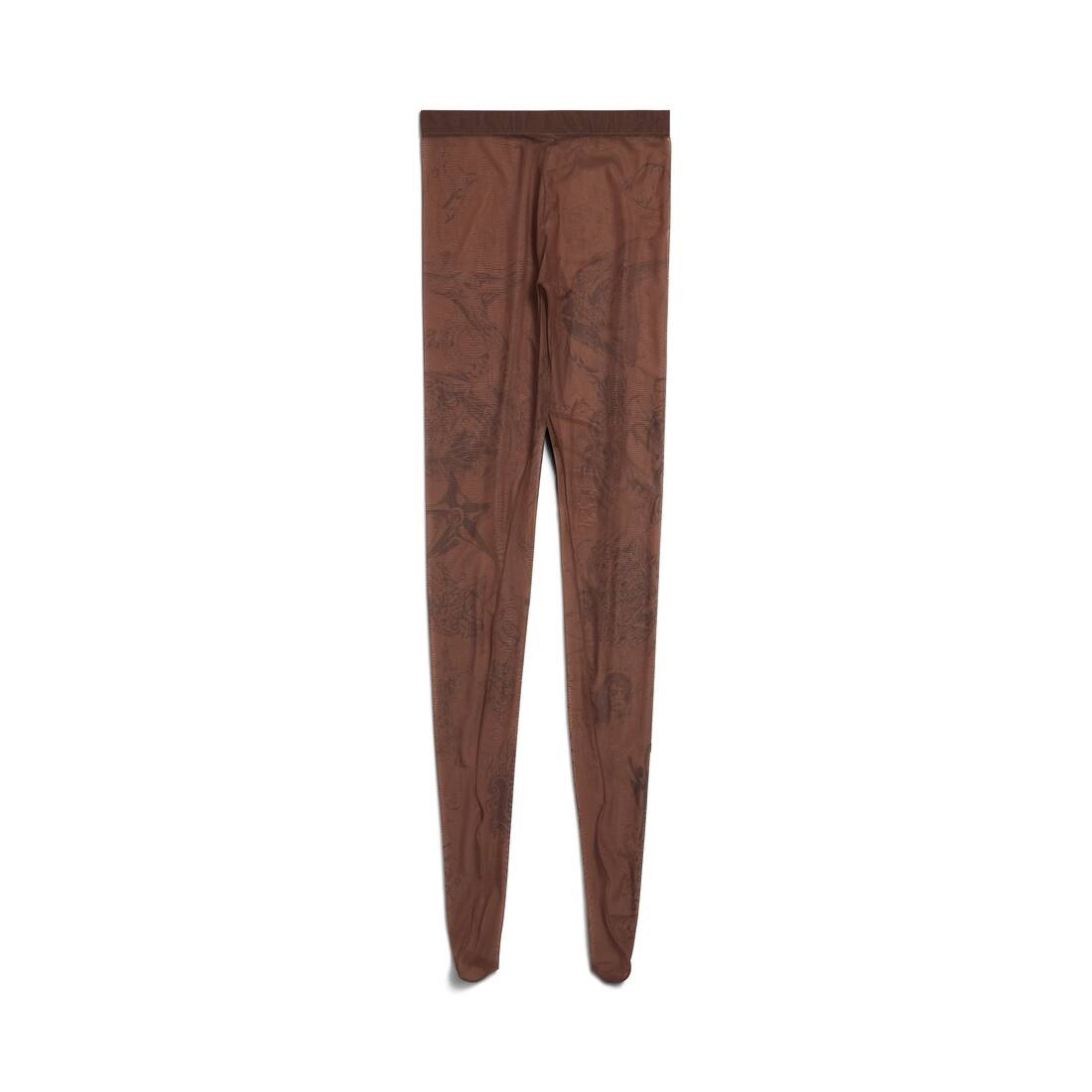Women's Tat Tights in Brown - 1