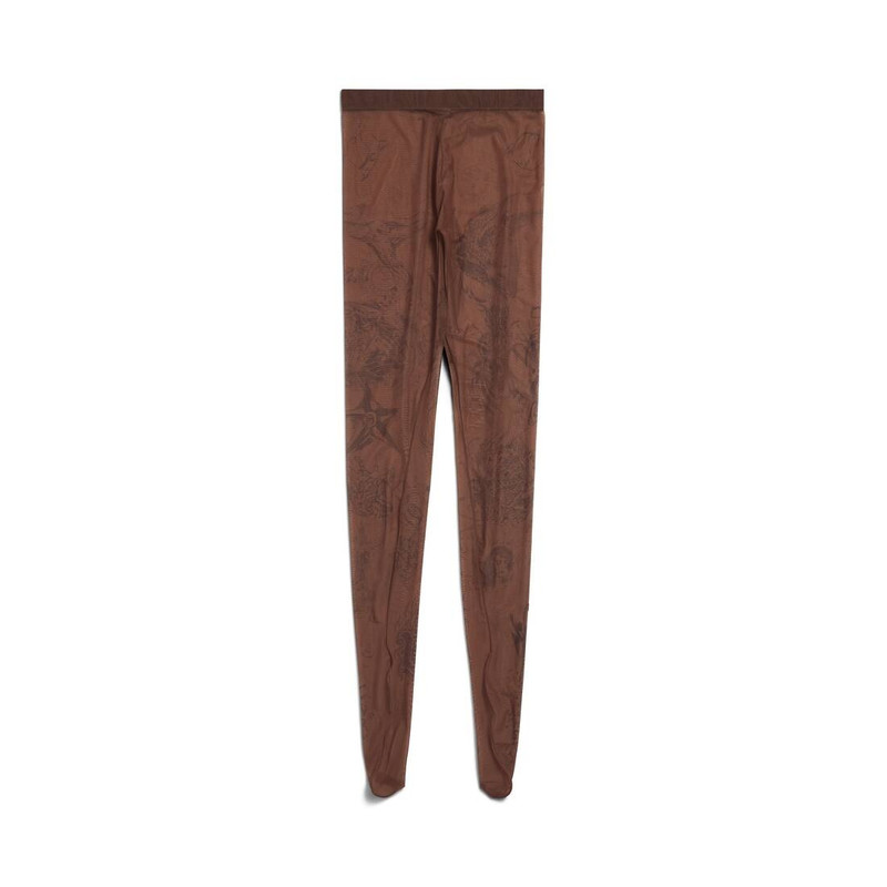 Women's Tat Tights in Brown 1