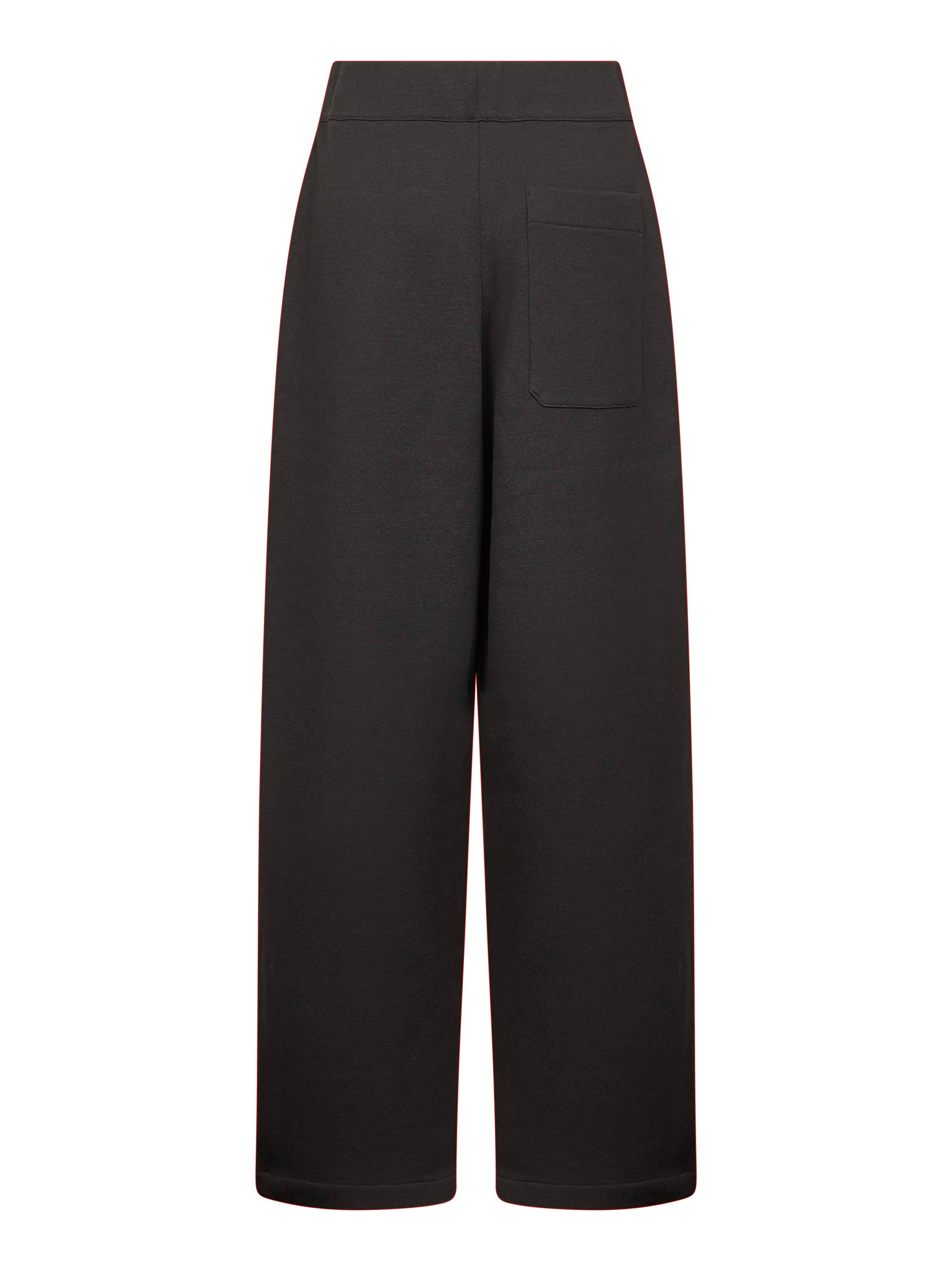 Brown cotton fleece relaxed large trousers - 2