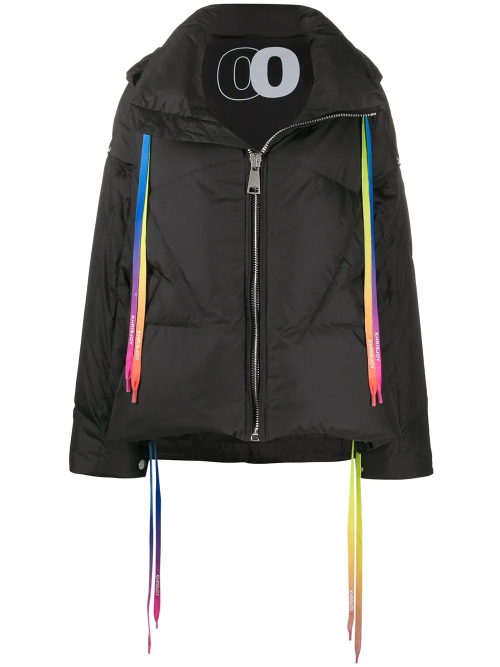 rainbow drawstrings puffer jacket - 1