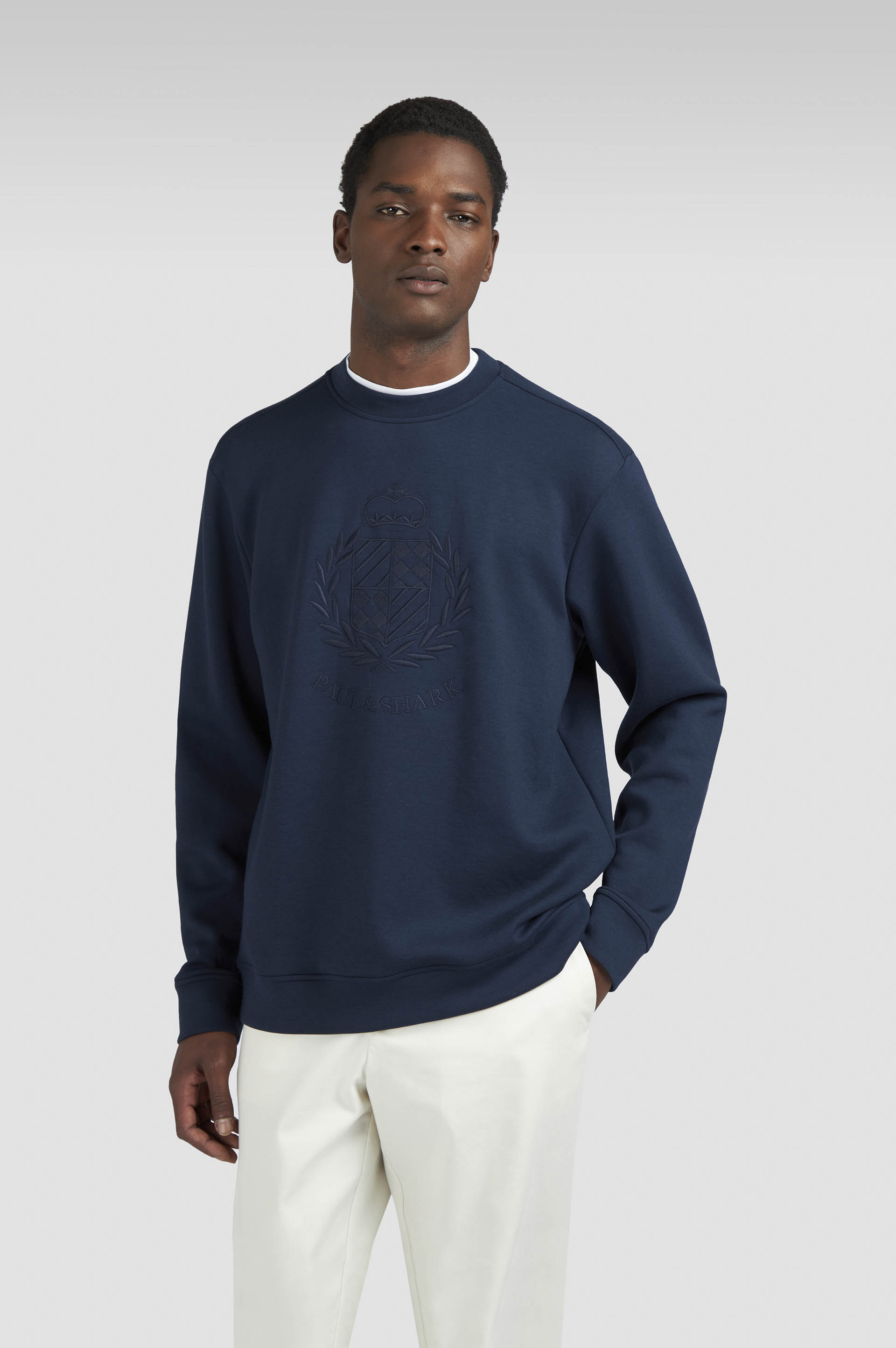 SUPIMA® COTTON SWEATSHIRT WITH HERALDIC EMBROIDERY - 6
