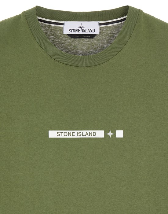 2NS82  COTTON JERSEY 'MICRO GRAPHICS ONE' PRINT_GARMENT DYED OLIVE GREEN - 3