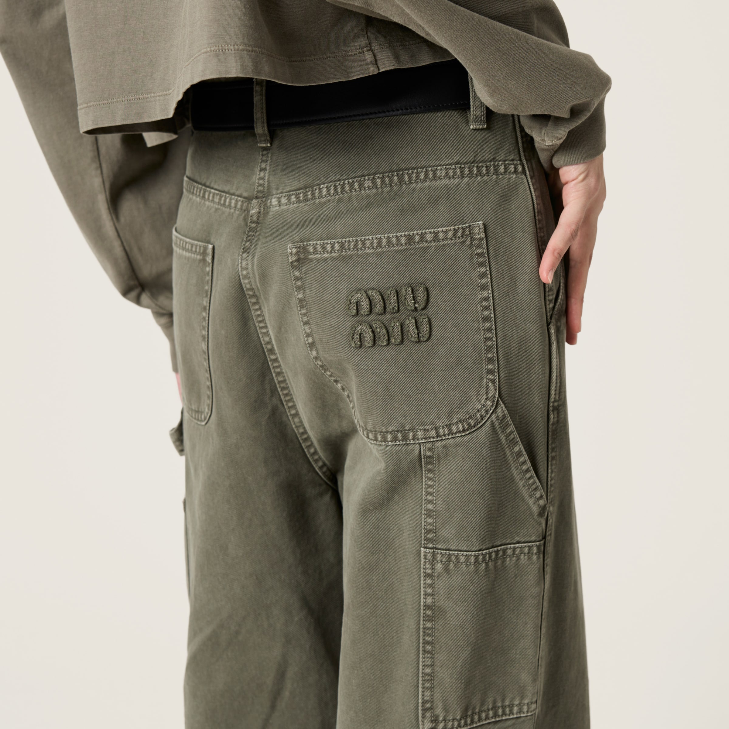 Miu Miu Garment-dyed gabardine pants | REVERSIBLE