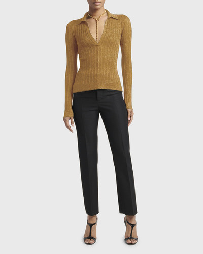 TOM FORD Lurex Knit Polo Sweater outlook