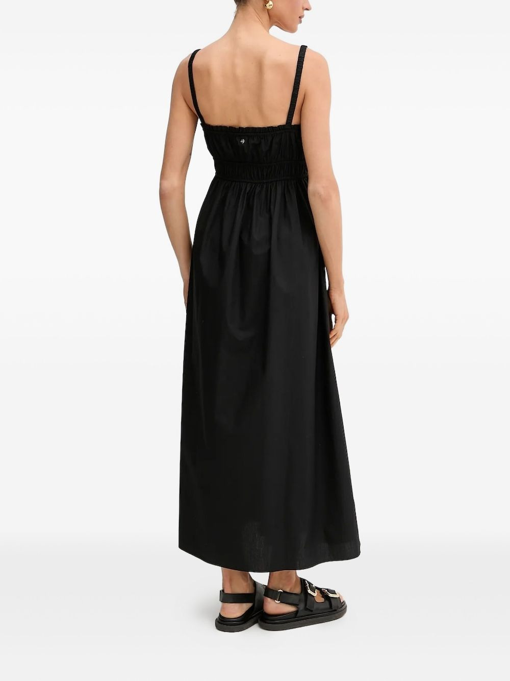 gathered-bodice midi dress - 2