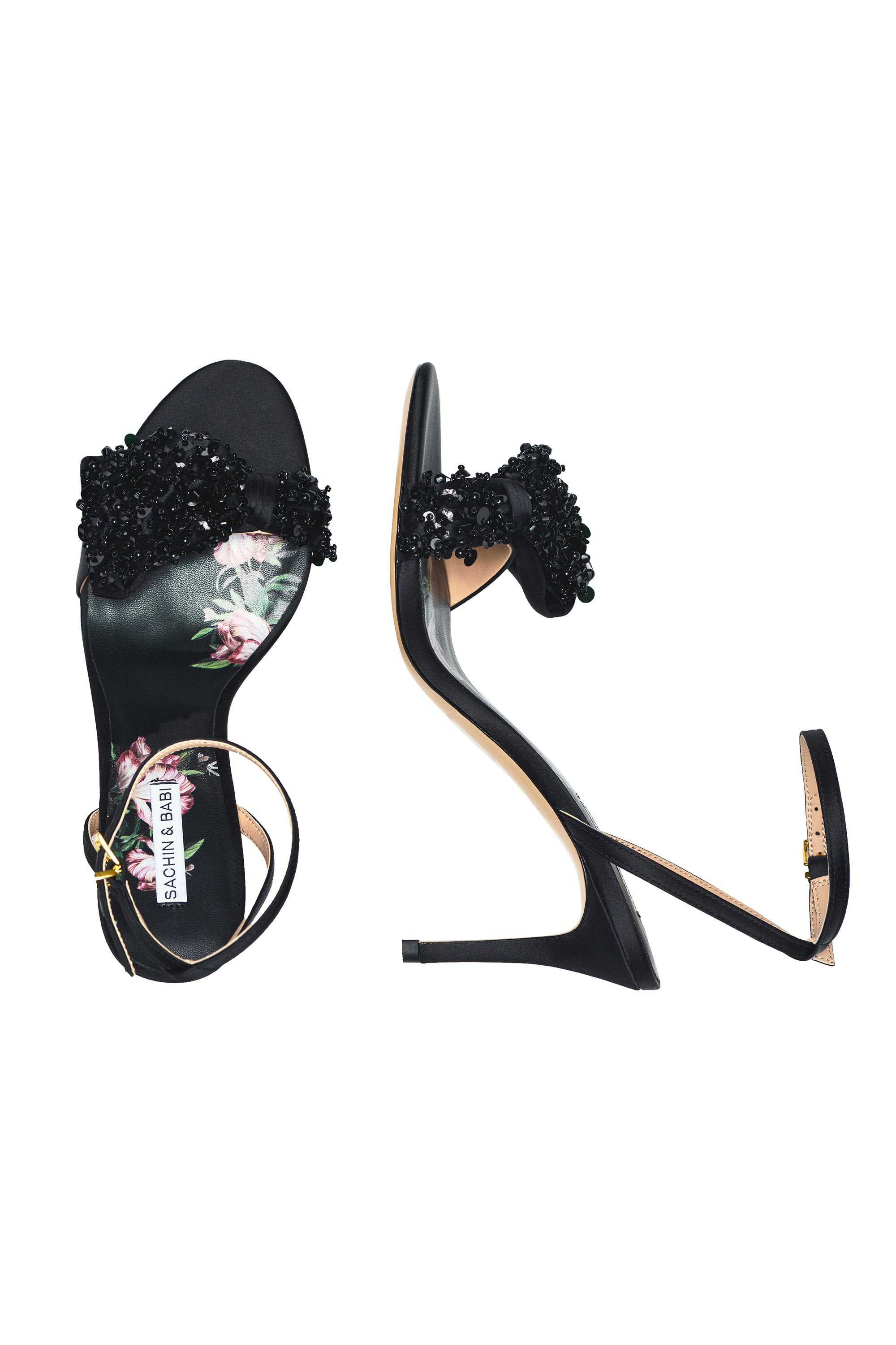 Chelsea Embellished Obi-Bow Open Toe - Black - 2