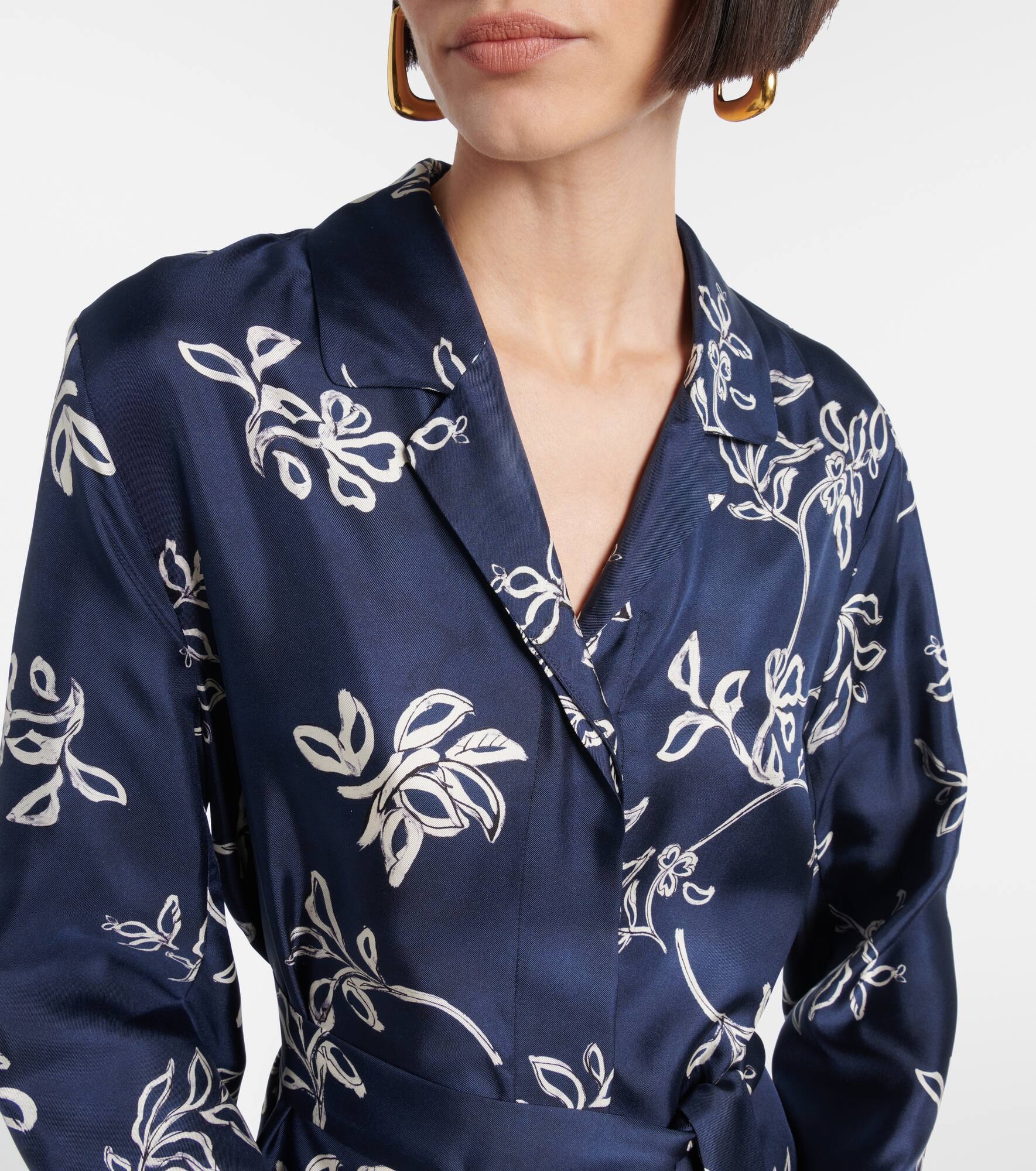 Timeo printed twill wrap dress - 4