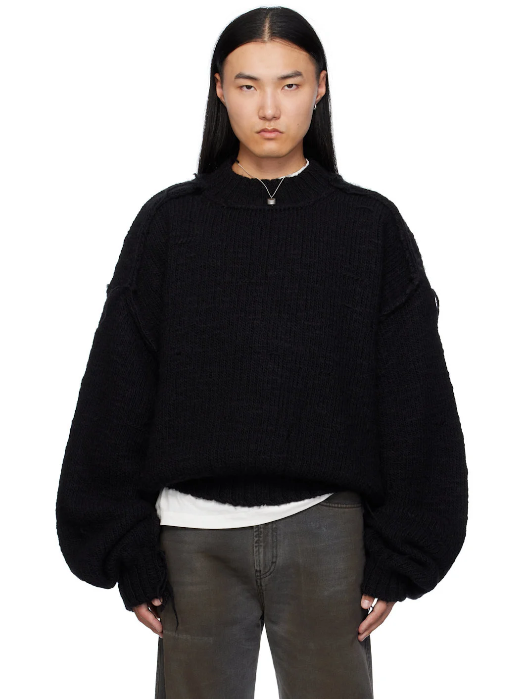 Black Kingpin Knit Sweater - 1