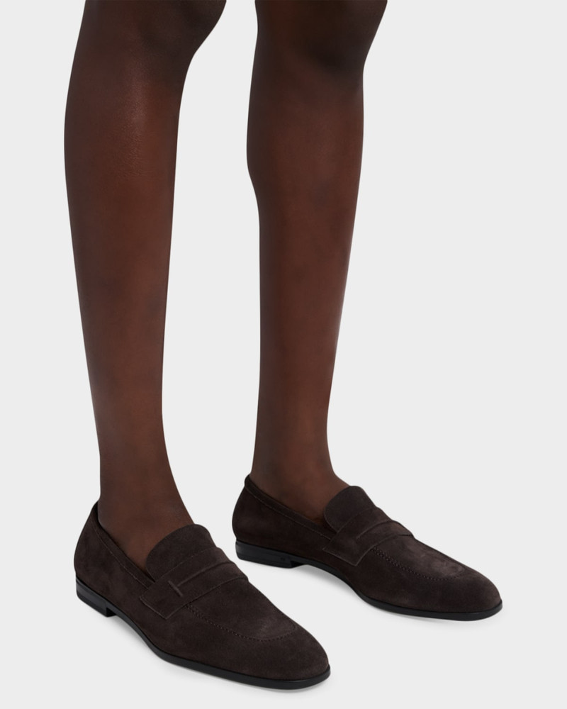 TOM FORD Men's Sean Suede Penny Loafers outlook