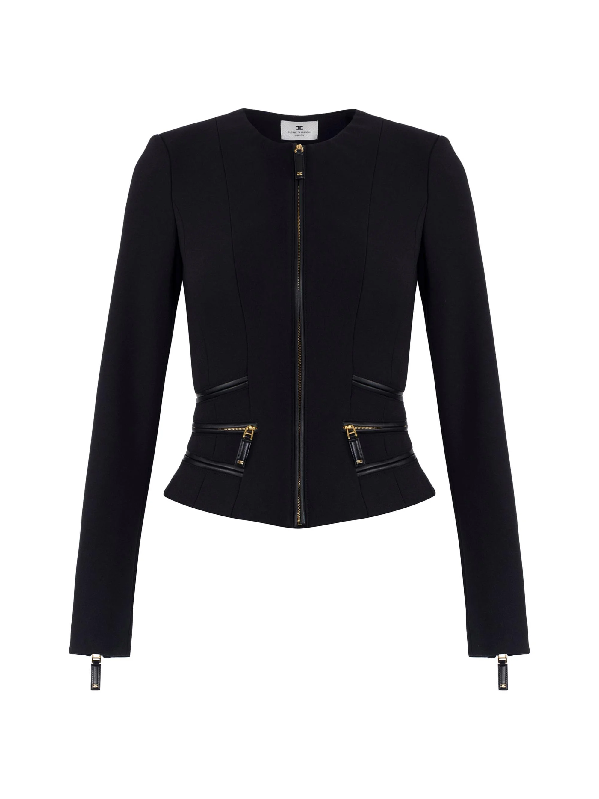 Women's Double-Layer Crêpe Jacket - Nero - 1