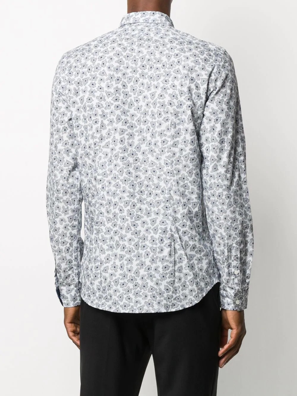 abstract-floral print long sleeve shirt - 4