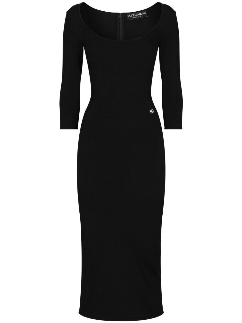 Dolce & Gabbana Women Abito Midi Aderente Black Sicily - 1