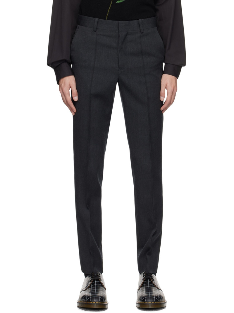 Gray Pinched Seam Trousers - 1