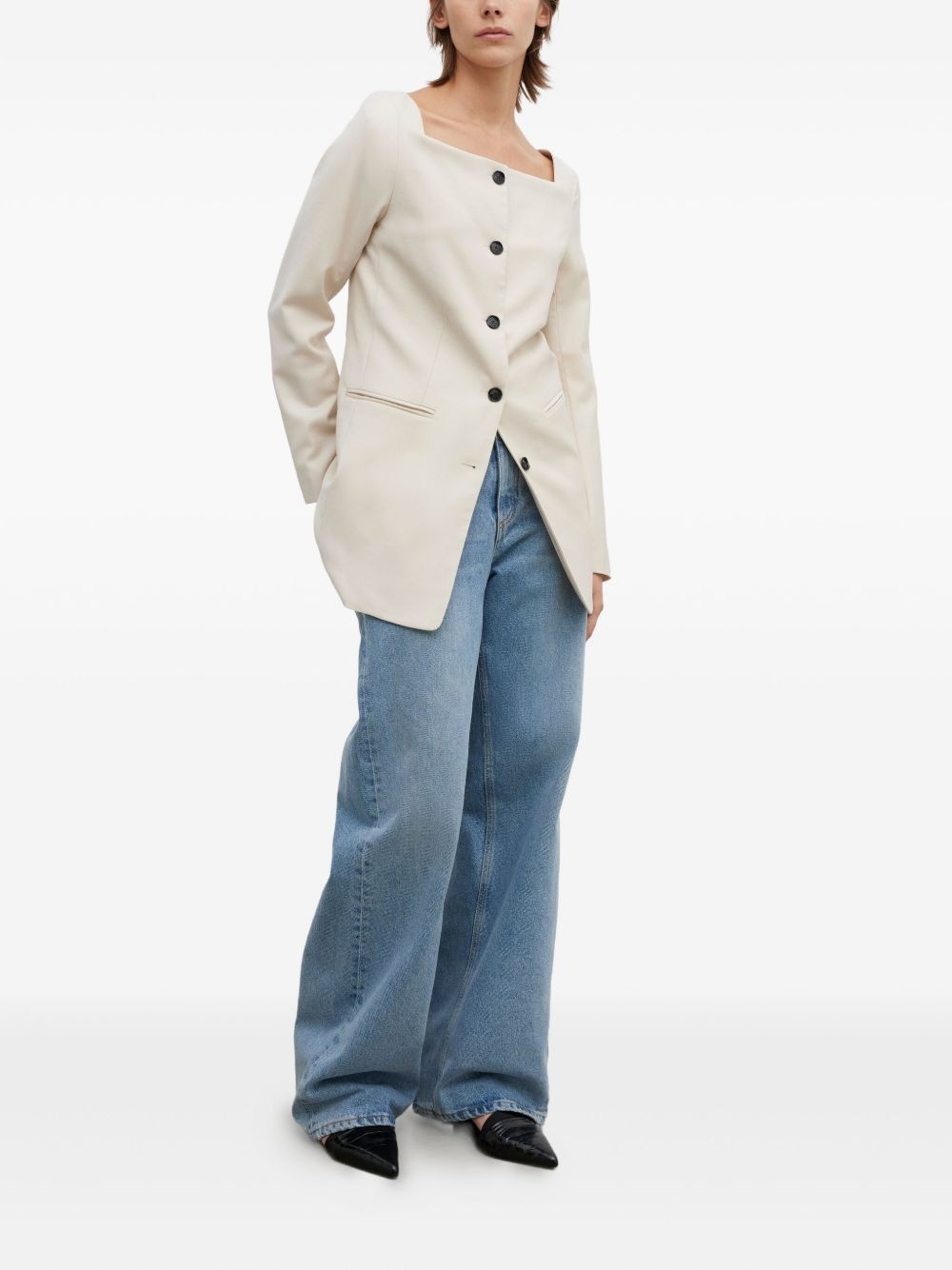 square-neck blazer - 2