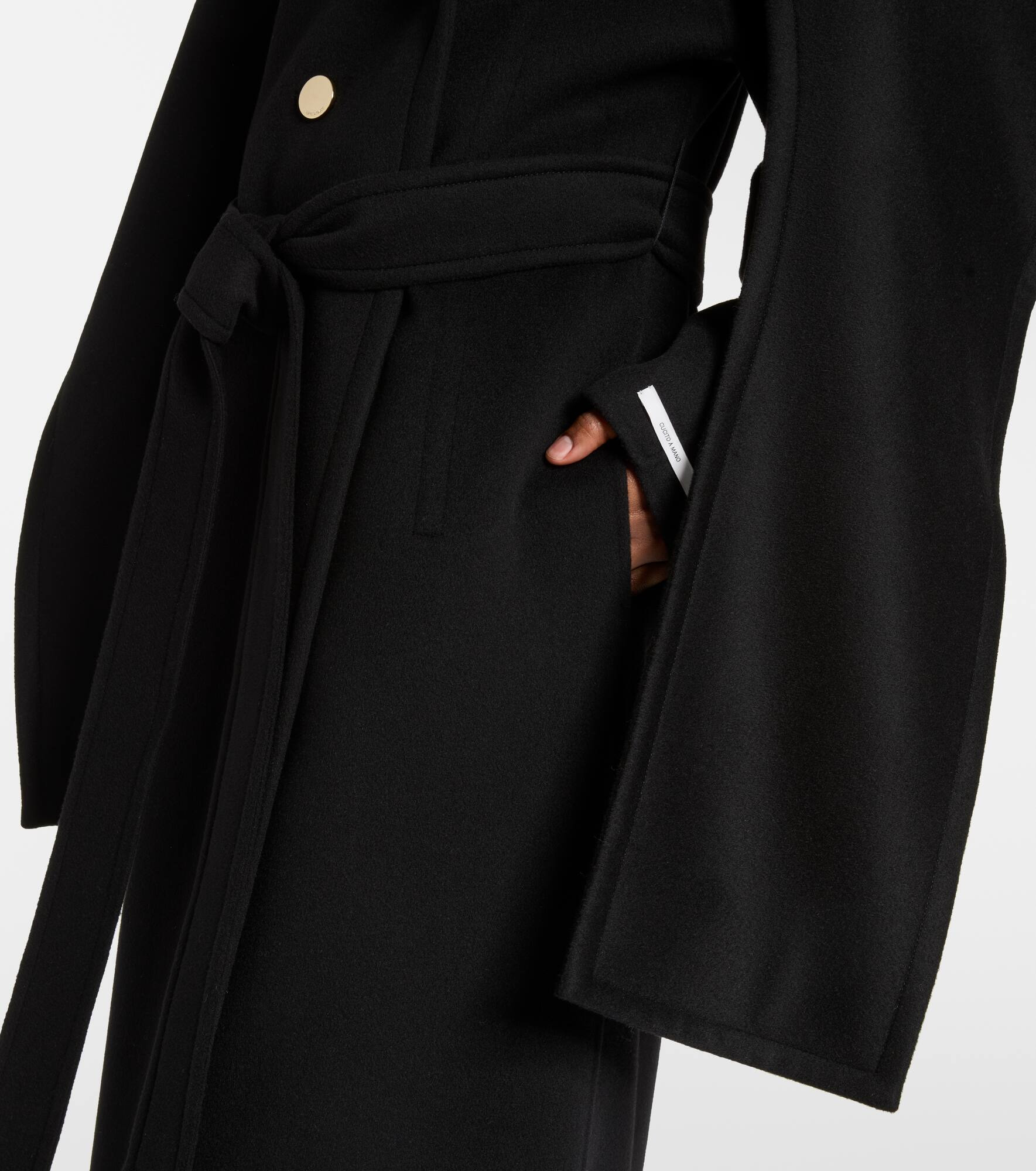 Baldo scarf-detail virgin wool coat - 6
