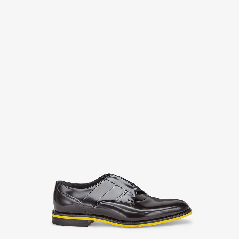 FENDI Black leather slip-ons outlook
