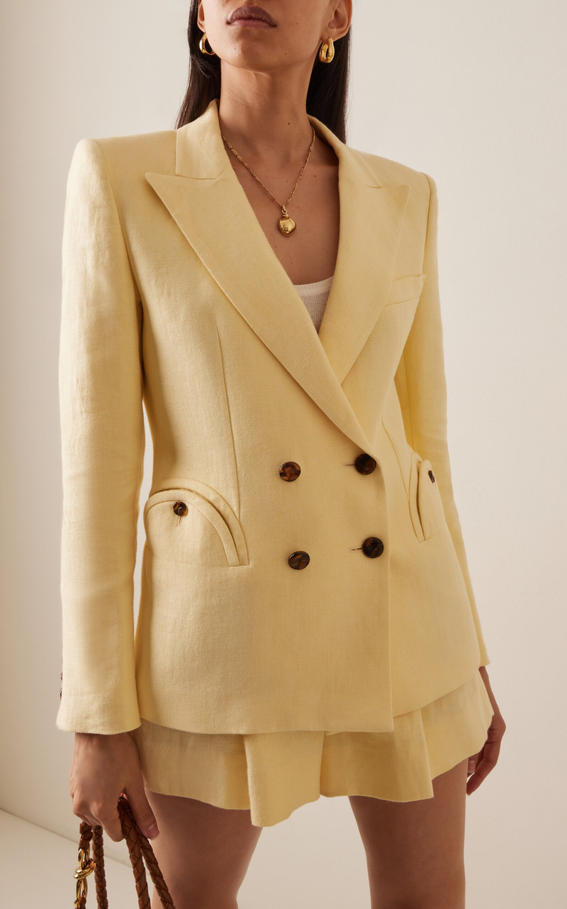 BLAZÉ MILANO Clarity Charmer Linen Blazer yellow outlook