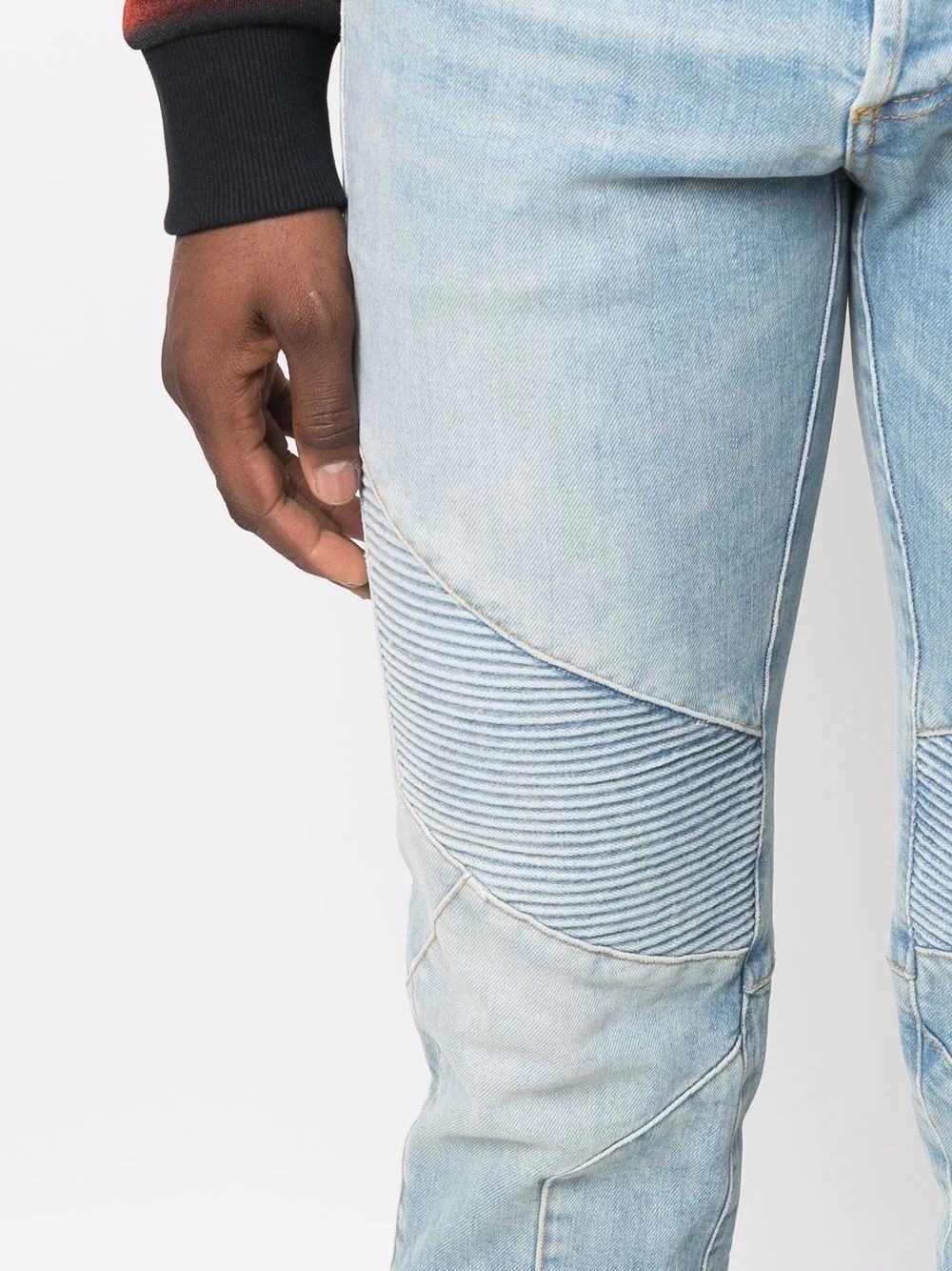 multi-cuts ribbed tapered jeans - 5