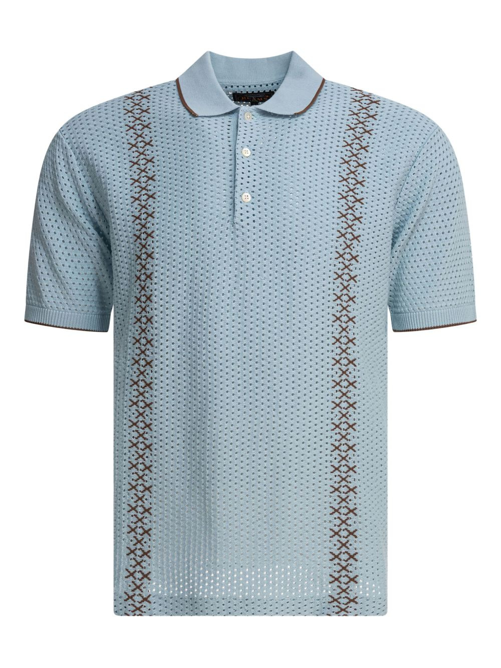 embroidered eyelet polo shirt - 1