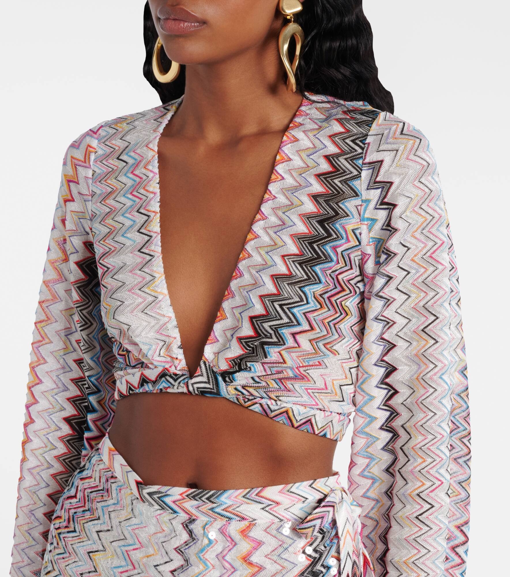 Zigzag cropped blouse - 4