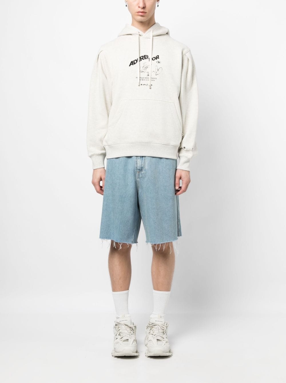 logo-print stretch-cotton hoodie - 2
