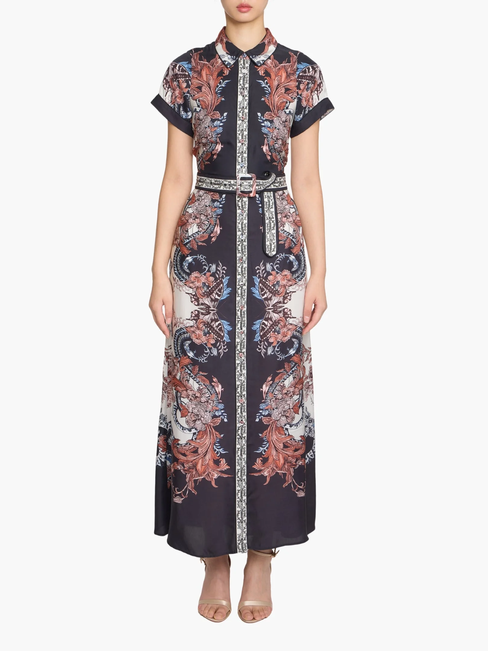 GARDEN OF EVE BELTED TWILL SHIRT MAXI DRESS - 1