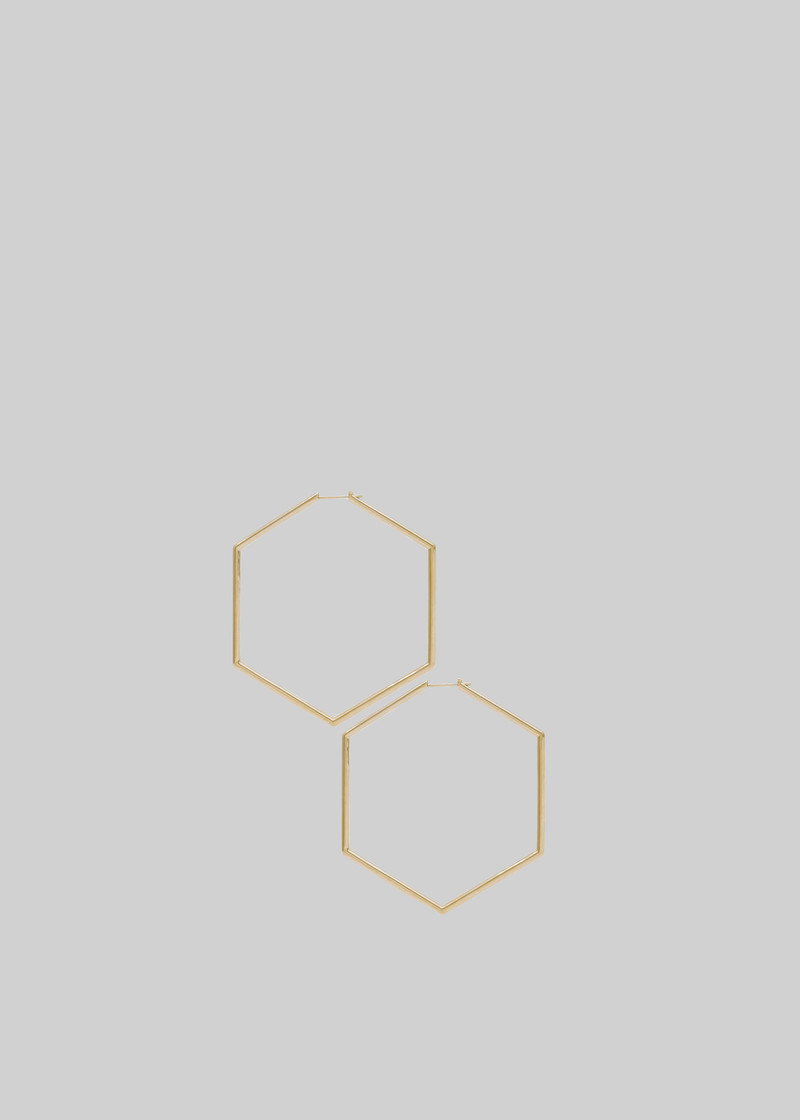 Bevza Thin Honeycomb Hoops - Gold 4
