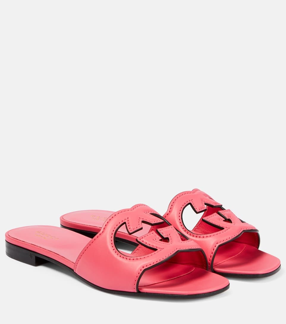 GG leather slides - 1