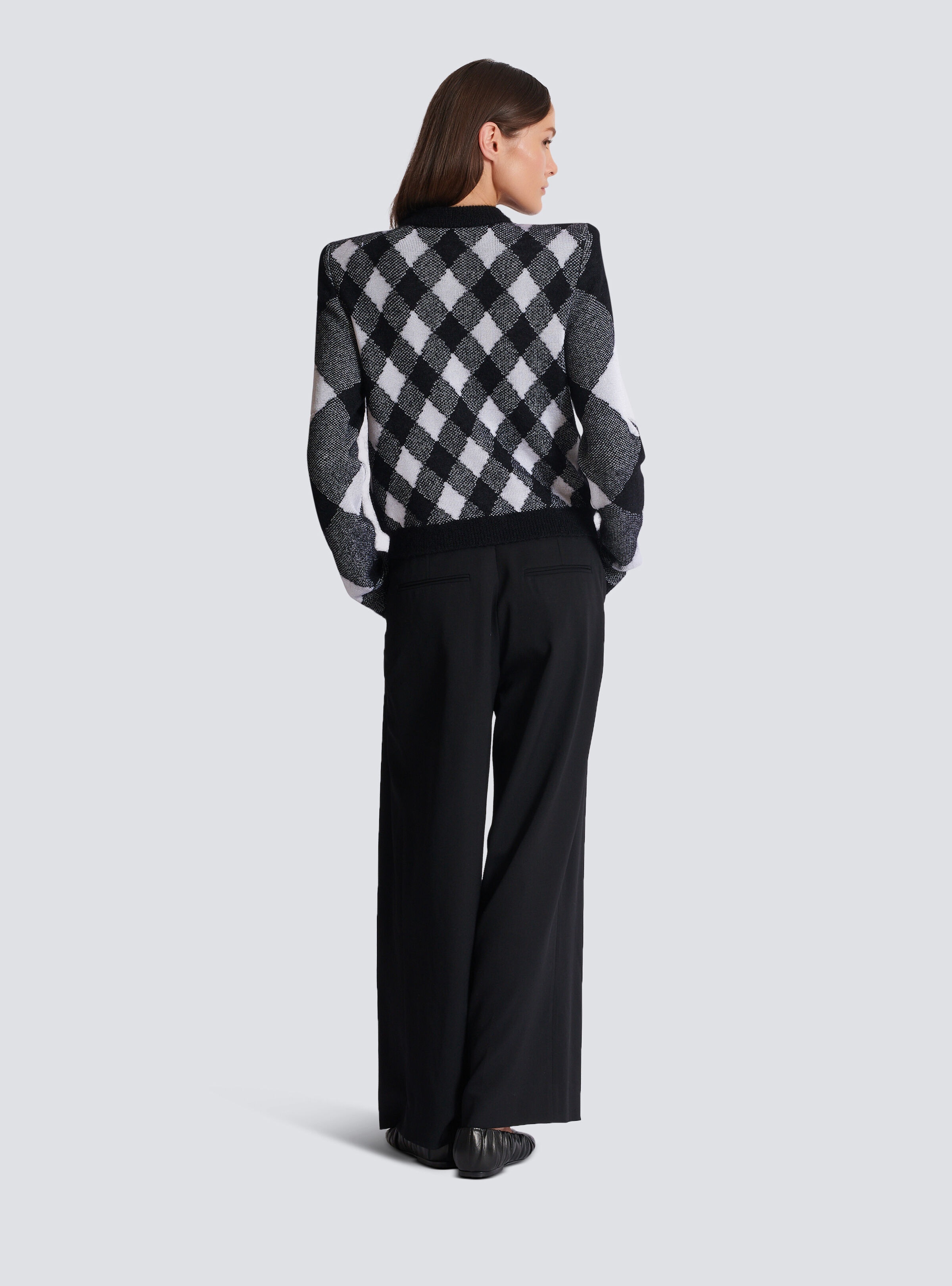 Gingham knit cardigan - 4