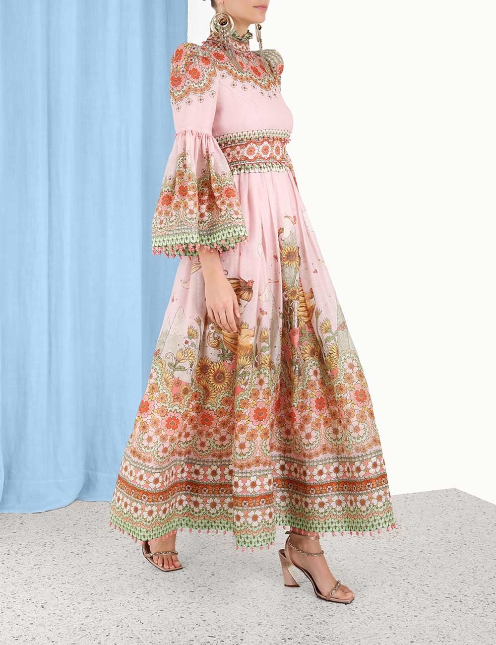 Zimmermann KALEIDOSCOPE BELL SLEEVE GOWN | REVERSIBLE