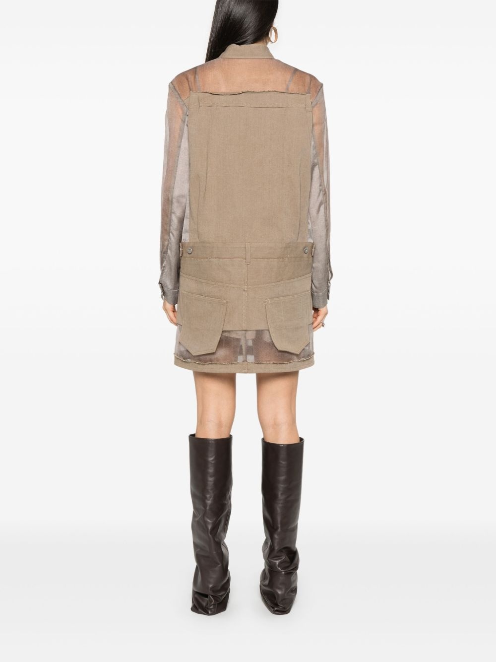 panelled mini dress - 4