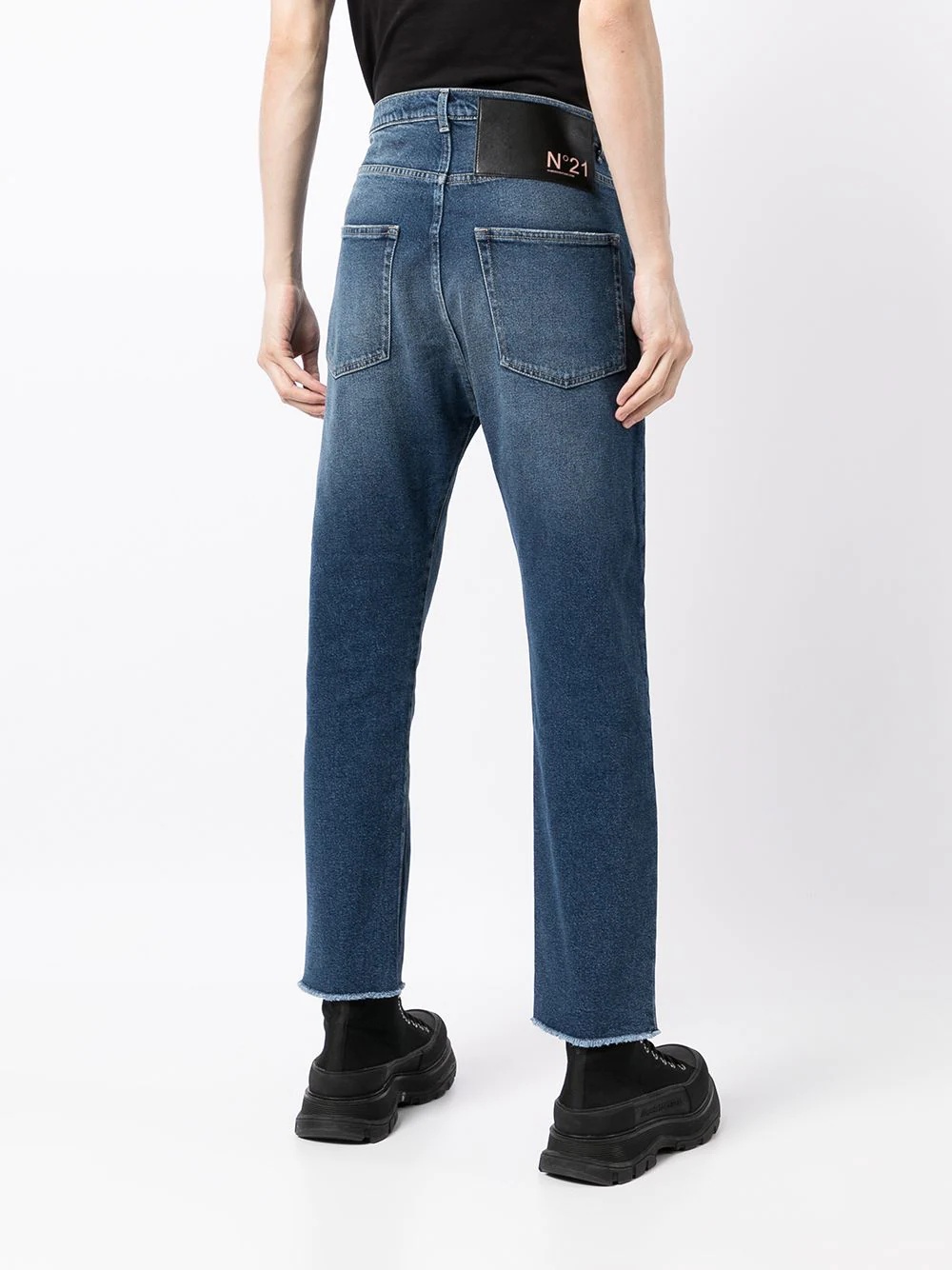 ankle-length straight-leg denim jeans - 4