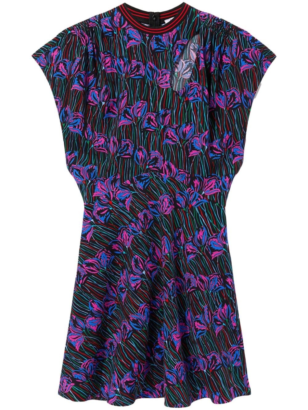 Fiori Di Loto-print minidress - 1