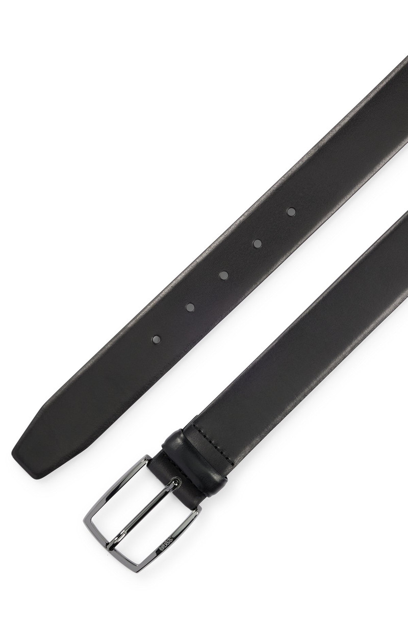 ITALIAN-LEATHER BELT WITH POLISHED GUNMETAL BUCKLE 4