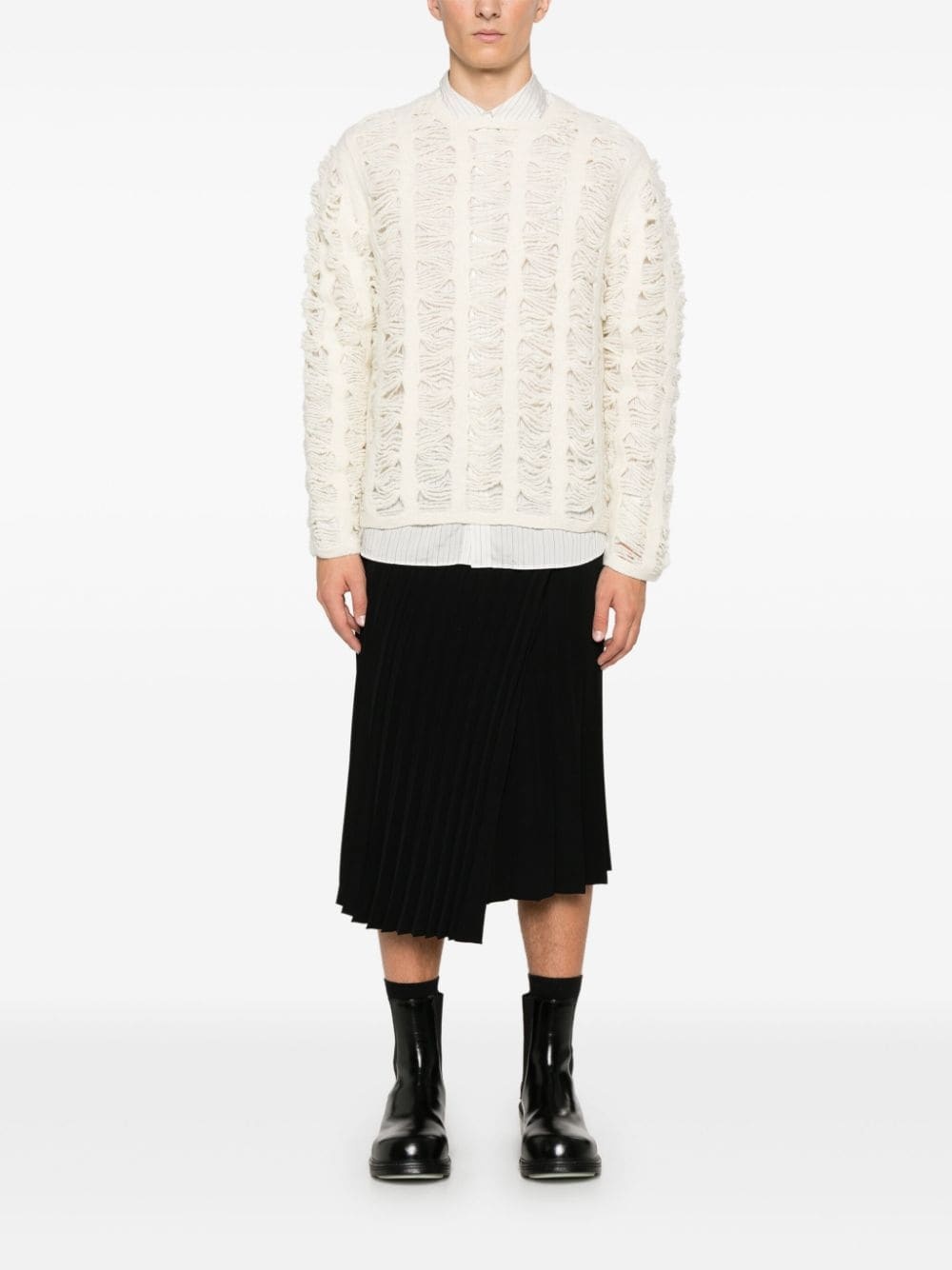 ripped-detail sweater - 2