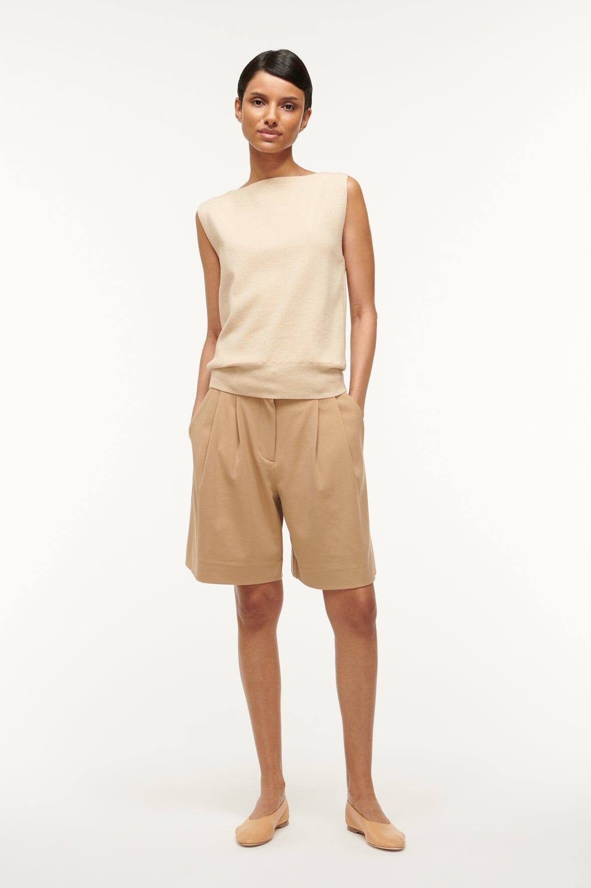 STAUD LONG LUISA SHORT CAMEL - 2