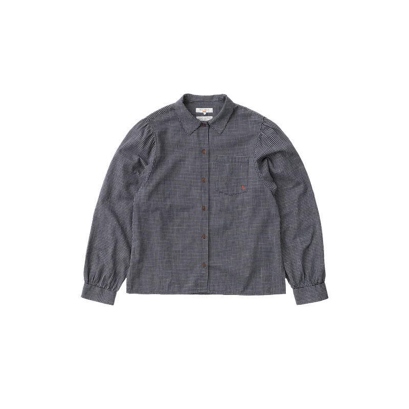 Edith Check Blouse Indigo - 6