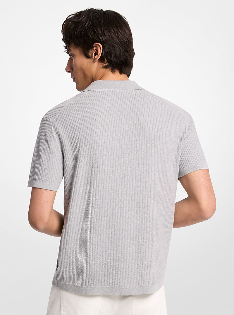 MICHAEL KORS Ribbed Cotton Polo Shirt outlook