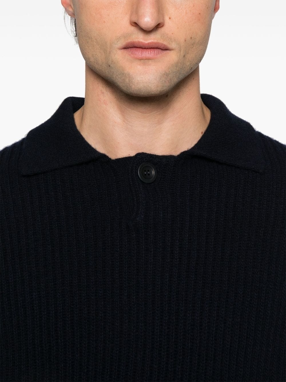 ribbed-knit polo shirt - 4