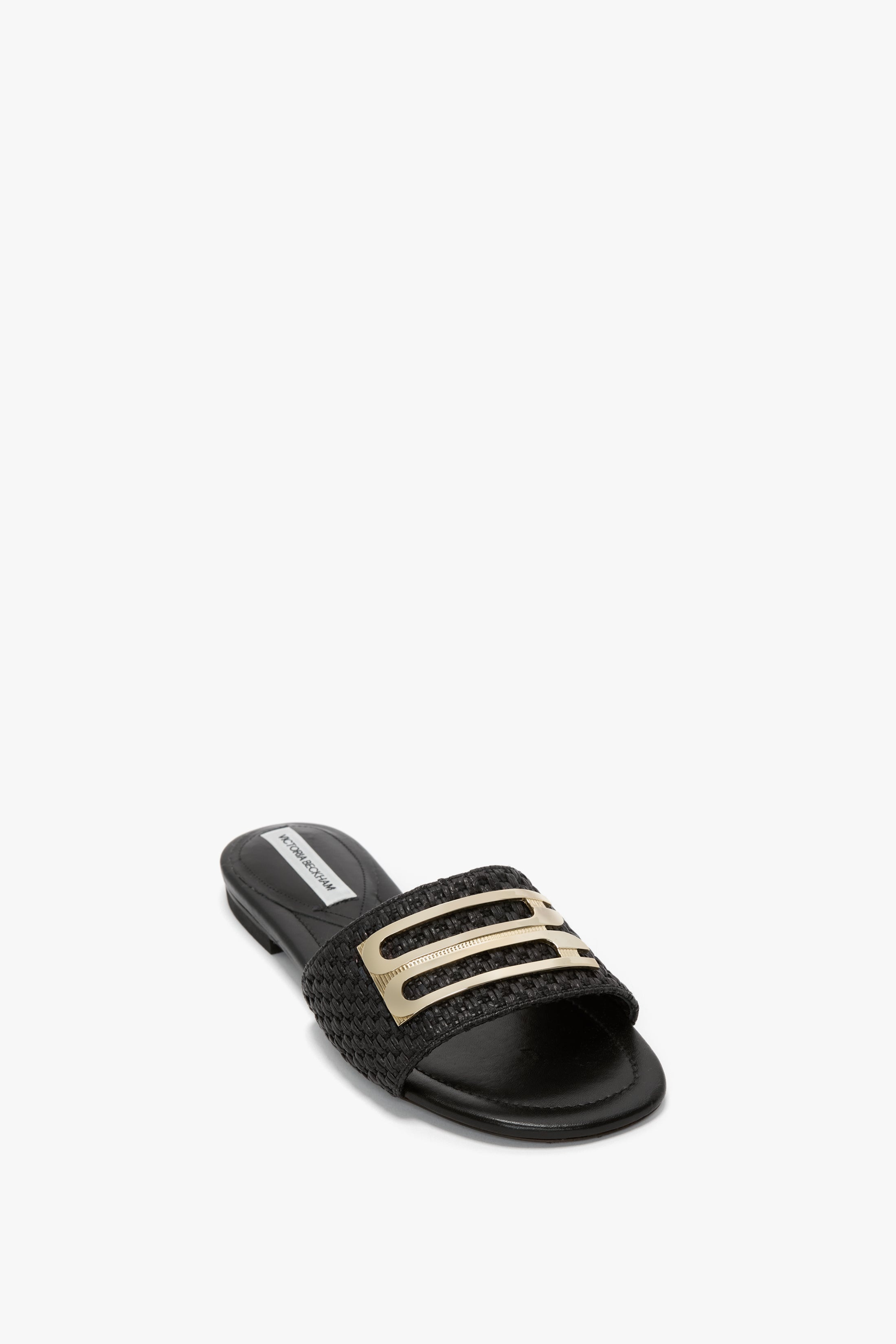 B Buckle Slide In Black Leather - 2