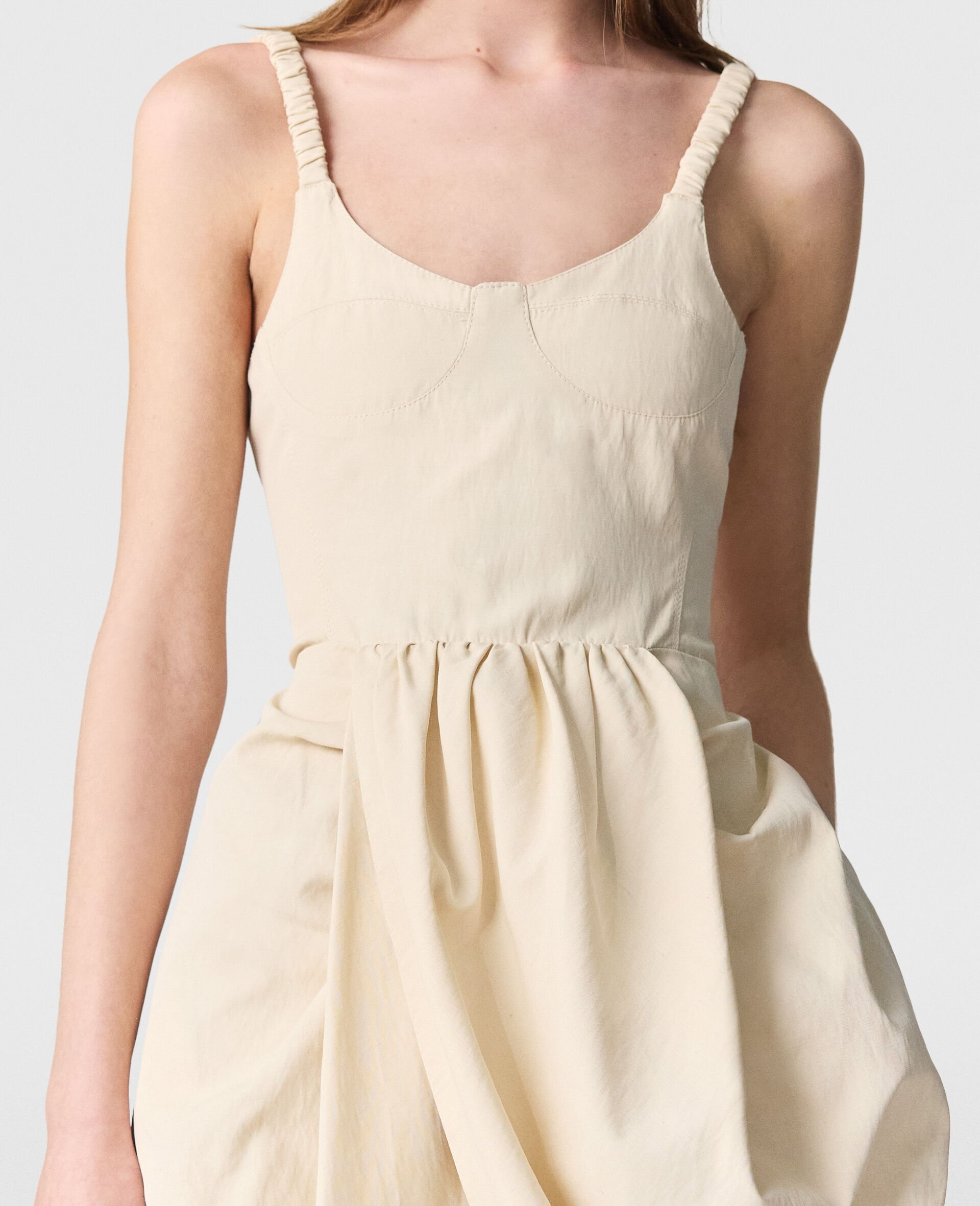 Ruched Strap Pleated Skirt Midi Dress - 4