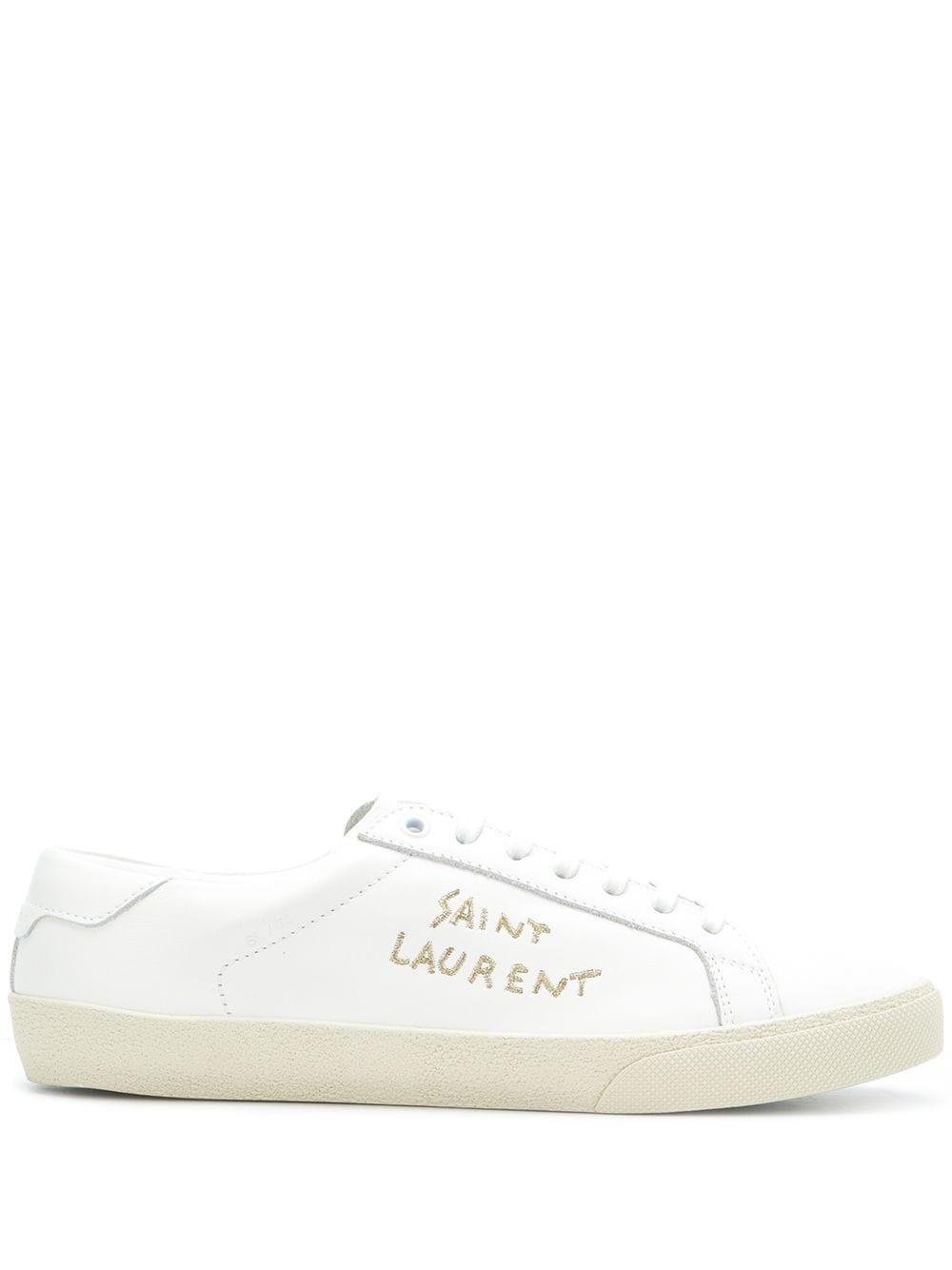 logo embroidered sneakers - 1